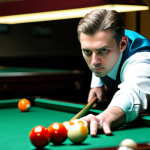 **

A professional billiards player, fully clothed in a modest sports outfit, meticulously aiming a shot at a billiards table in a dimly lit, upscale billiards hall. Focus on the concentration in their eyes and the precise grip on the cue. Background shows blurred spectators and other tables. Safe for work, appropriate content, perfect anatomy, professional photography, high quality.

**