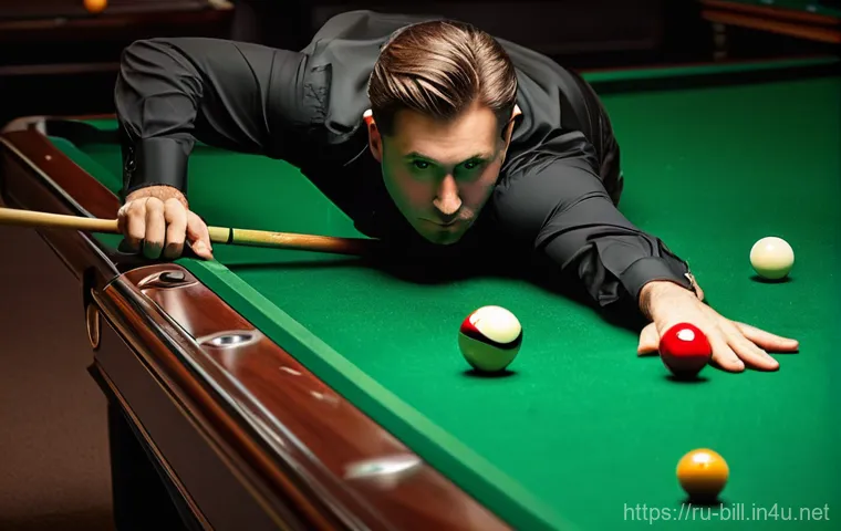 당구 공 기름기 제거법 - **Prompt 1: The Meticulous Caretaker and Pristine Balls**
    "A focused female billiard player, app...