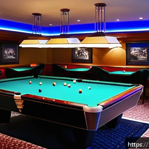 Home 31 당구 동호회 활동 후기 - A cozy and spacious billiard club interior with bright, warm lighting illuminating several well-main...