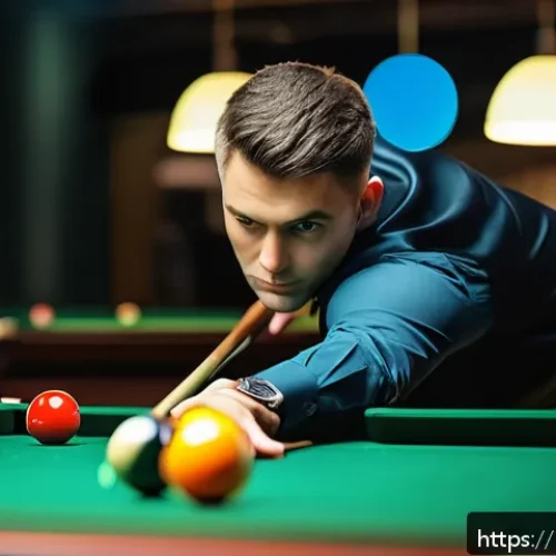Home 30 당구 실력 향상 프로그램 - A professional billiards player demonstrating the perfect stance and hand positioning during a shot ...